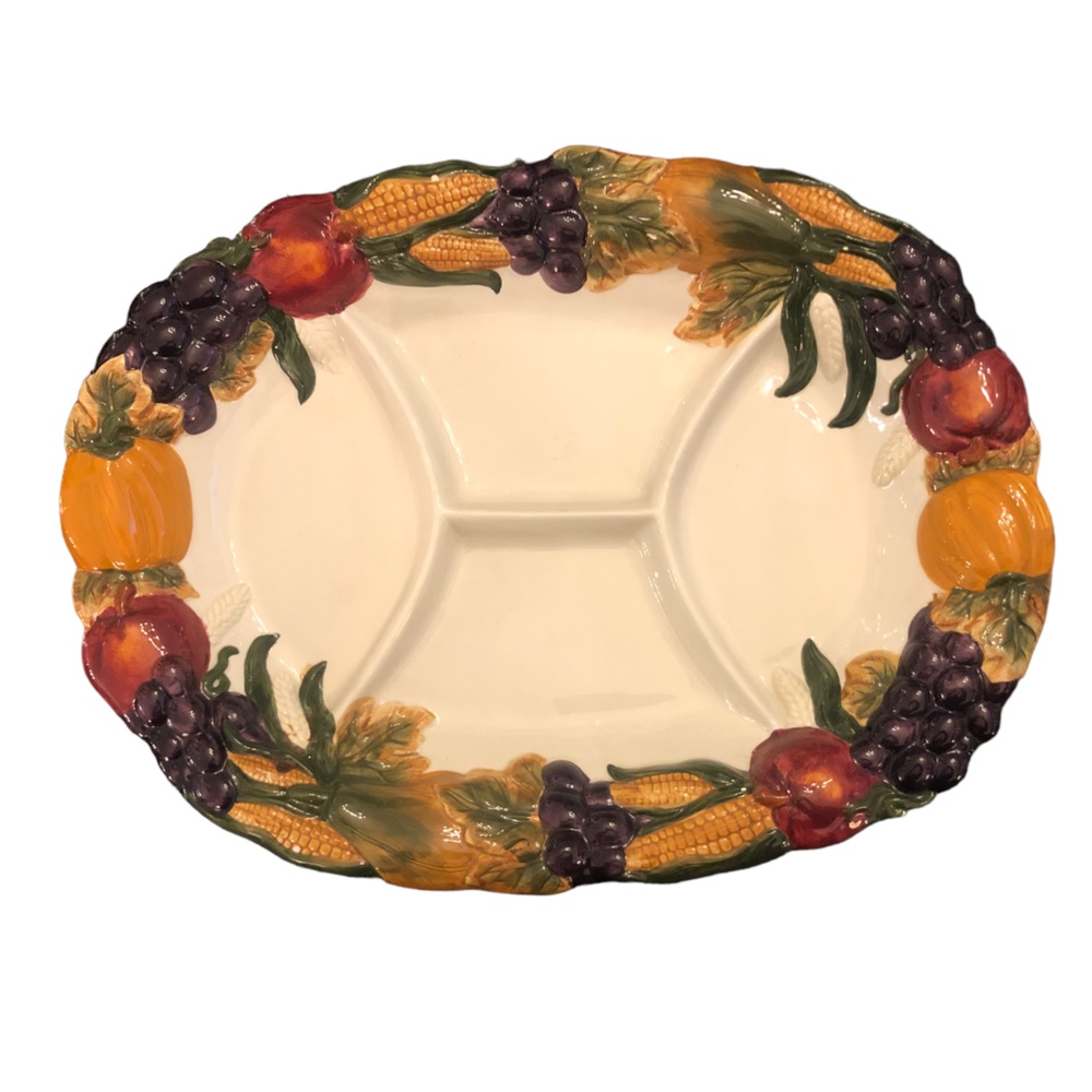 Vegetable Embossed Divided Platter
